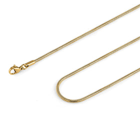 HZMAN 1.5mm Gold Snake Chain Necklace for Men Women Thin Stainless Steel Chain Necklace 16"-30 Jewelry Gift (Gold1.5mm22)